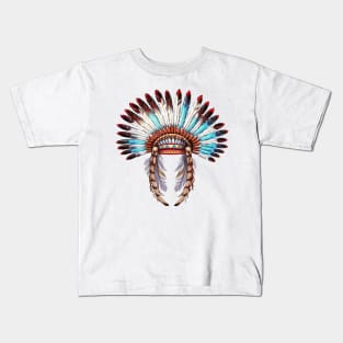 Native American Feather Headdress #3 Kids T-Shirt